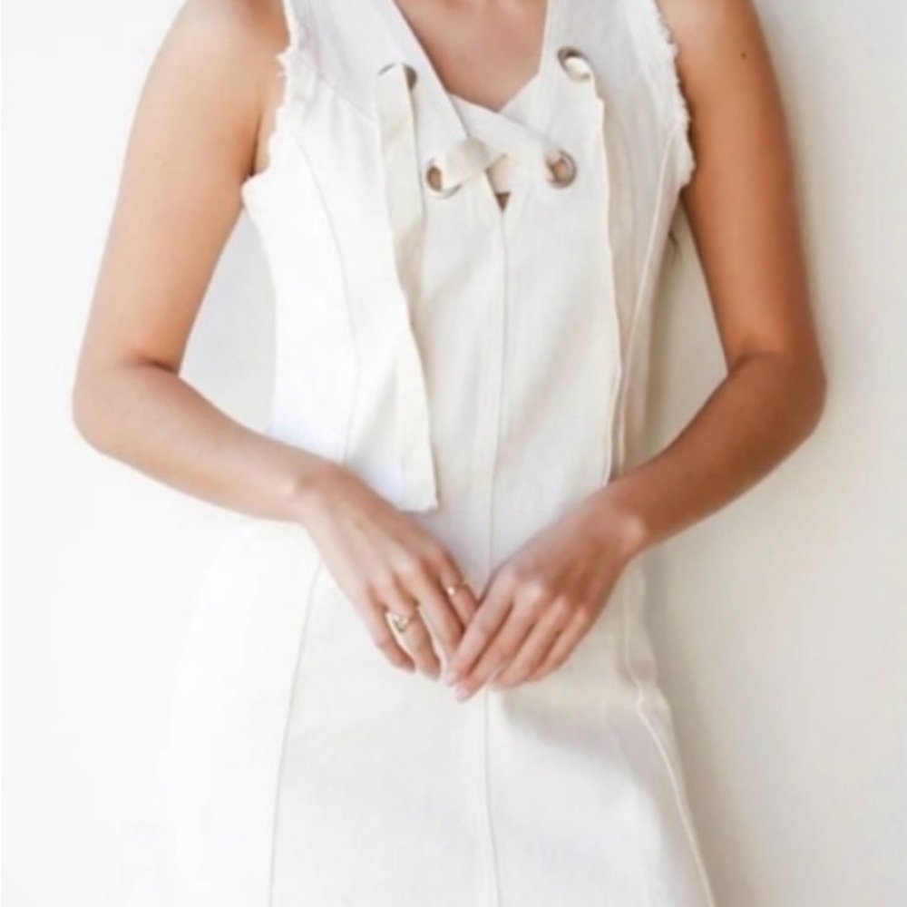 Sage the Label White Denim Dress